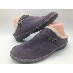 Lands’ End Women’s Purple Sherpa Lining Slip On Mule Shoes Sz. 8.5B